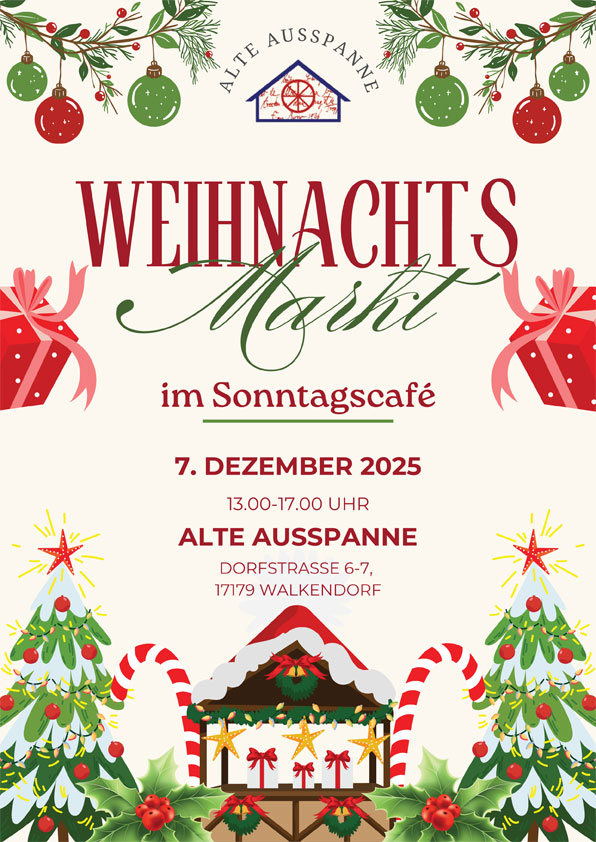 Weihnachtsmarkt 7. DEZEMBER 2025 13.00-17.00 UHR